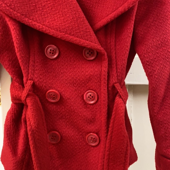 Red Waist Length Peacoat - LIKE NEW - Picture 2 of 8